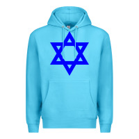 Ocean Blue star of david Premium Hoodie - linhVisuals