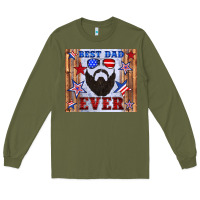 Army Green best dad ever american flag Long Sleeve Tee - Artiststas