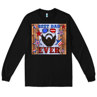 Black best dad ever american flag Long Sleeve Tee - Artiststas
