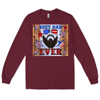 Burgundy best dad ever american flag Long Sleeve Tee - Artiststas
