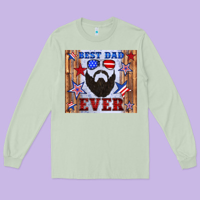 Best Dad Ever American Flag Long Sleeve Tee Designed By Artiststas