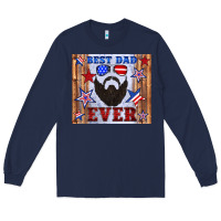 Navy best dad ever american flag Long Sleeve Tee - Artiststas