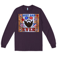 Plum best dad ever american flag Long Sleeve Tee - Artiststas