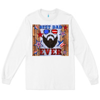 White best dad ever american flag Long Sleeve Tee - Artiststas