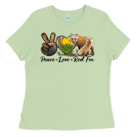 Matcha Peace Love Red Fox Ladies Tee - LillyAllenDesigns