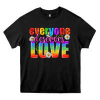 Black Everyone Deserves Love Pride Lgbtq Heavy Core Tee - BundleAndBundleShop