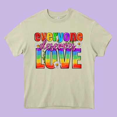 Everyone Deserves Love Pride Lgbtq Heavy Core Tee Designed By Bundleandbundleshop