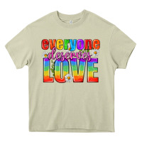 Mossy Everyone Deserves Love Pride Lgbtq Heavy Core Tee - BundleAndBundleShop