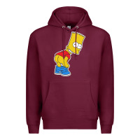 Burgundy TRIPY BART SIMPSONS Premium Hoodie - linhVisuals