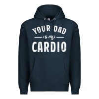 Navy Your Dad Is My Cardio Premium Hoodie - linhVisuals