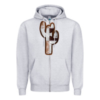 Heather Grey Leather Cowhide Cactus Zipper Hoodie - RanaPortraitStore