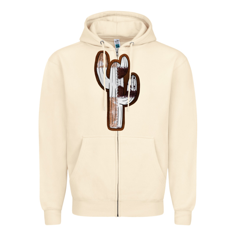 Leather Cowhide Cactus Zipper Hoodie by RanaPortraitStore | Teevron