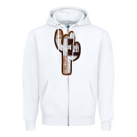 White Leather Cowhide Cactus Zipper Hoodie - RanaPortraitStore