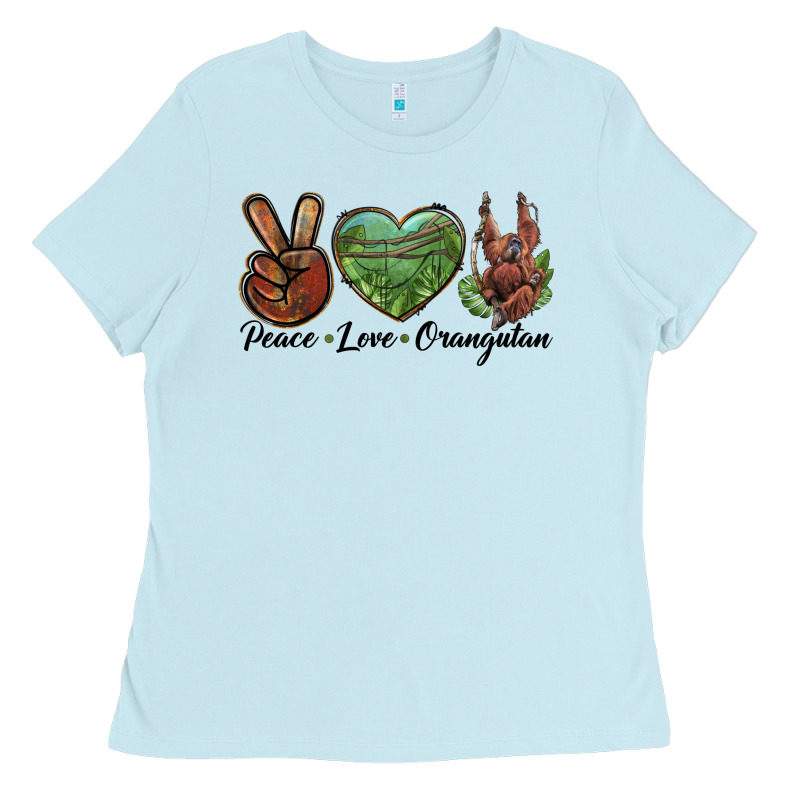 Peace Love Orangutan Ladies Tee by LillyAllenDesigns | Teevron