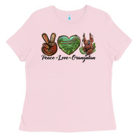 Bubblegum Pink Peace Love Orangutan Ladies Tee - LillyAllenDesigns