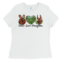 White Peace Love Orangutan Ladies Tee - LillyAllenDesigns