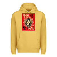 Antique Gold make art no war Premium Hoodie - linhVisuals