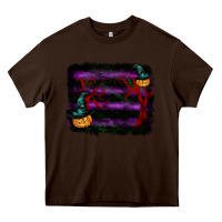 Chocolate Brown halloween witch hat backround Heavy Core Tee - RanaPortraitStore