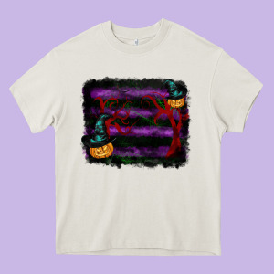 Halloween Witch Hat Backround Heavy Core Tee Designed By Ranaportraitstore