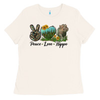 Bone Peace Love Hippo Ladies Tee - LillyAllenDesigns
