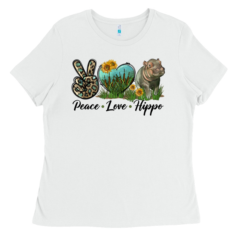 Peace Love Hippo Ladies Tee by LillyAllenDesigns | Teevron