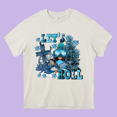 Let's Roll Heavy Core Tee Designed By Fadigitalartstudio