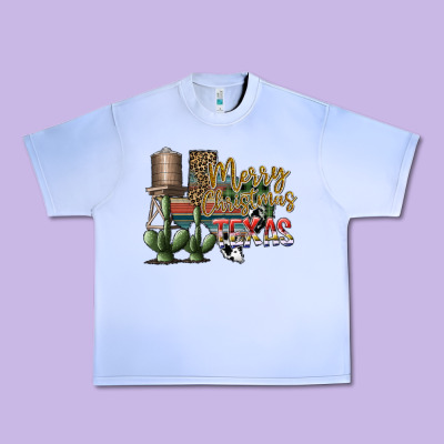Merry Christmas Texas Urban Heavy Tee Designed By Sublimationcraftshop