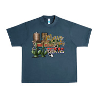 Midnight Navy merry christmas texas Urban Heavy Tee - SublimationCraftShop