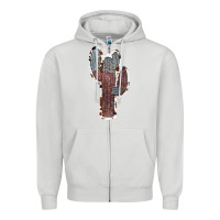 Dove Grey Cowhide Old Cactus Zipper Hoodie - RanaPortraitStore