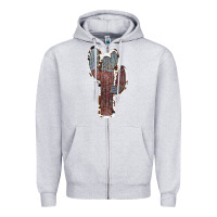 Heather Grey Cowhide Old Cactus Zipper Hoodie - RanaPortraitStore