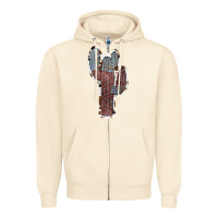 Sandshell Cowhide Old Cactus Zipper Hoodie - RanaPortraitStore
