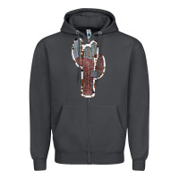 Smoke Cowhide Old Cactus Zipper Hoodie - RanaPortraitStore