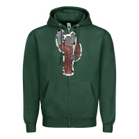 Sports Green Cowhide Old Cactus Zipper Hoodie - RanaPortraitStore
