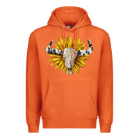 Carrot cowhide bull skull and sunflower Premium Hoodie - BarkalooDesign