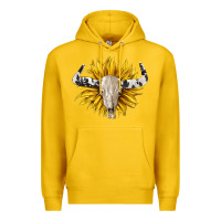 Lemon cowhide bull skull and sunflower Premium Hoodie - BarkalooDesign