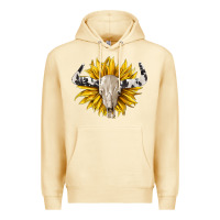 Pina Colada cowhide bull skull and sunflower Premium Hoodie - BarkalooDesign