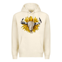 Tofu cowhide bull skull and sunflower Premium Hoodie - BarkalooDesign