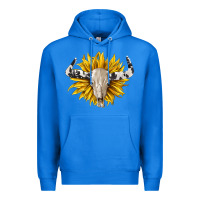 True Royal cowhide bull skull and sunflower Premium Hoodie - BarkalooDesign