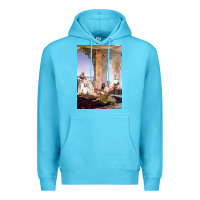 Ocean Blue morocco, map, african, nying,algeria, agadir travel Premium Hoodie - linhVisuals