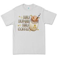 Dove Grey Half Human Half Coffee Premium Tee - CowhideDigitalArt