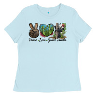 Baby Blue Peace Love Giant Panda Ladies Tee - LillyAllenDesigns