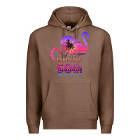 Chestnut earth day 50th anniversary pink flamingos sunset silhouette Premium Hoodie - linhVisuals