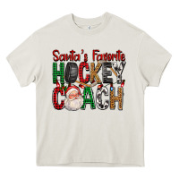 Santa's Favorite Hockey Coach For Christmas Heavy Core Tee | Teevron