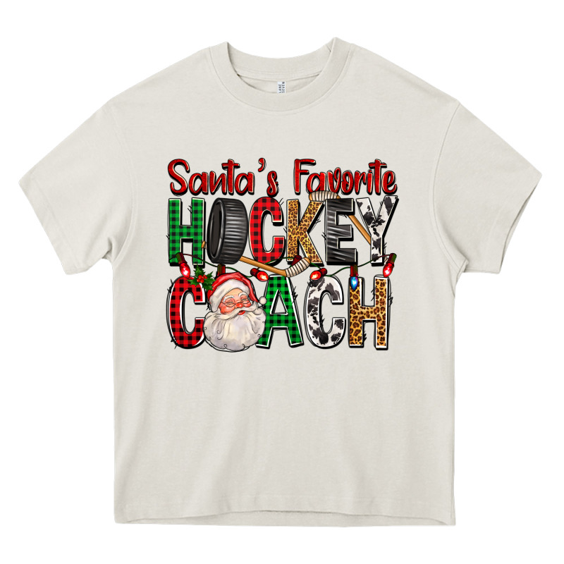 Santa's Favorite Hockey Coach For Christmas Heavy Core Tee by FaDigitalArtStudio | Teevron