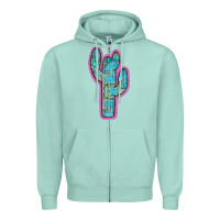 Seafoam Western Turquoise Cactus Zipper Hoodie - RanaPortraitStore