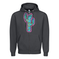 Smoke Western Turquoise Cactus Zipper Hoodie - RanaPortraitStore