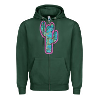 Sports Green Western Turquoise Cactus Zipper Hoodie - RanaPortraitStore