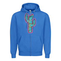 True Royal Western Turquoise Cactus Zipper Hoodie - RanaPortraitStore