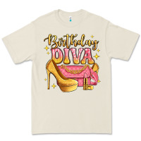 Birthday Diva Pink And Gold Glitter Premium Tee | Teevron