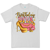 Dove Grey birthday diva pink and gold glitter Premium Tee - LillyAllenDesigns